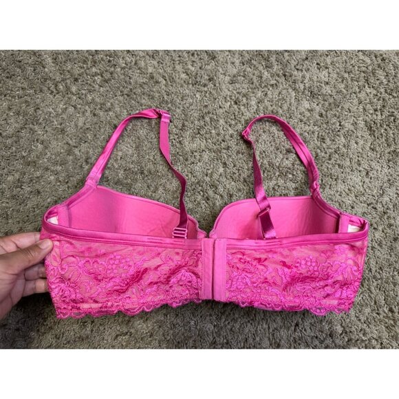 CACIQUE Pink Boost Plunge Underwired Lace Strap SZ 40DD - Picture 6 of 8
